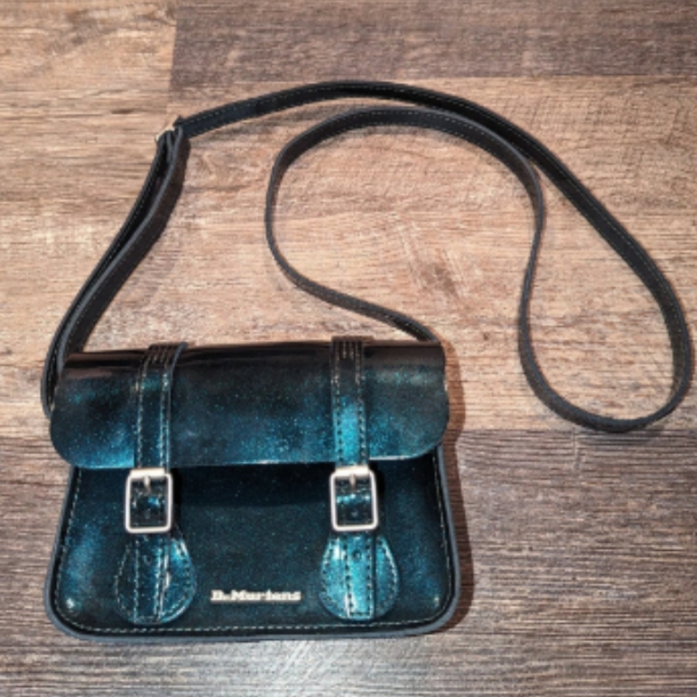 Dr. Martens Teal Sparkle 1460 Boots With Matching Purse - Picture 6 of 9